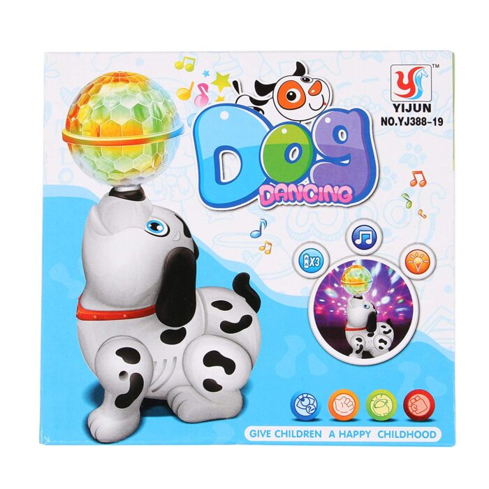 TOYVALA Cute Dancing Dog Toy with Reflected 3D Lights & Wonderful Music for Kids, Battery operated, Multicolor-3