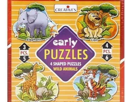 Early Puzzles - 4 Shaped Puzzles Wild Animals-4