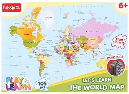 Funskool World Map Puzzles - 105 Pieces-4
