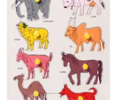 Little Genius Wooden Domestic Animals Puzzles - Multicolor-5