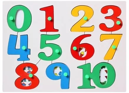 Little Genius Wooden Number Puzzle Tray With Knobs - Multicolor-2