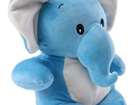 My Baby Excels Elephant Plush Soft Toy Blue - Height 28 cm-6