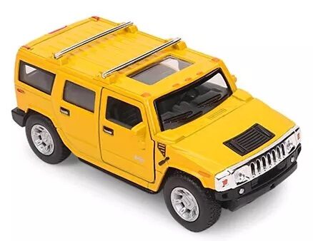 Kinsmart Die Cast Hummer H2 SUV Toy Car With Openable Doors - Yellow-7