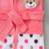 Pink Rabbit Hooded Bath Robe Tiger Patch - Pink-1