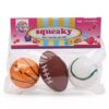 Ratnas Squeaky Toys Sports Ball 3 Pieces (Color Shape & Design May Vary)-5