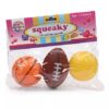 Ratnas Squeaky Toys Sports Ball 3 Pieces (Color Shape & Design May Vary)-3