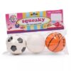Ratnas Squeaky Toys Sports Ball 3 Pieces (Color Shape & Design May Vary)-1
